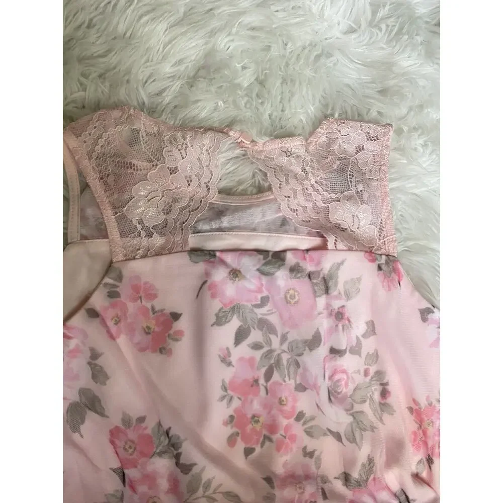 New Zenzi Girls' Pink Sleeveless Pink Floral Dress w/ Lace Detail Size XXL 18